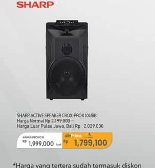Promo Harga Sharp Active Speaker CBOX-PRO10UBB  - Carrefour