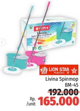 Promo Harga Lion Star Livina Spin Mop BM-45  - Lotte Grosir
