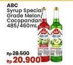 Promo Harga ABC Syrup Special Grade Melon, Coco Pandan 485 ml - Indomaret