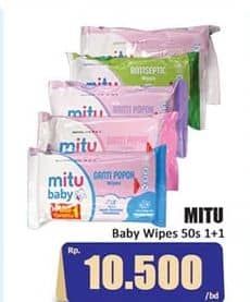 Promo Harga Mitu Baby Wipes 50 pcs - Hari Hari