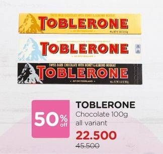 Promo Harga TOBLERONE Chocolate All Variants 100 gr - Watsons
