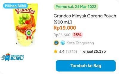 Promo Harga GRANDCO Minyak Goreng  - Blibli