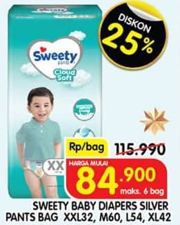 Promo Harga Sweety Silver Pants XXL32 32 pcs - Superindo