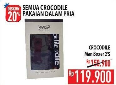 Promo Harga CROCODILE Boxer Pria 2 pcs - Hypermart