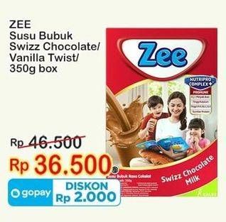 Promo Harga ZEE Susu Bubuk Swizz Chocolate, Vanilla Twist 350 gr - Indomaret