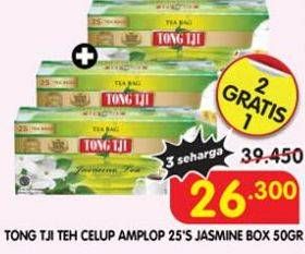 Promo Harga Tong Tji Teh Celup Jasmine Dengan Amplop per 25 pcs 2 gr - Superindo