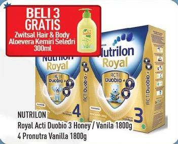 Promo Harga NUTRILON Royal 3 / 4 Susu Pertumbuhan Madu, Vanilla 1800 gr - Hypermart