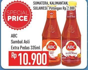 Promo Harga ABC Sambal Asli, Extra Pedas 335 ml - Hypermart