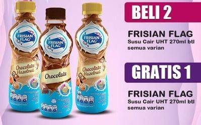 Promo Harga FRISIAN FLAG Susu UHT Botol All Variants per 2 botol 270 ml - Indomaret