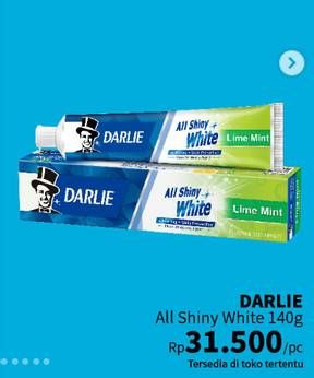 Promo Harga Darlie Toothpaste All Shiny White Charcoal Clean, All Shiny White Foamy Baking Soda, All Shiny White Lime Mint, All Shiny White Multicare, All Shiny White Whitening Stain Prevention 140 gr - Guardian