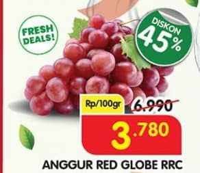 Promo Harga Anggur Red Globe per 100 gr - Superindo