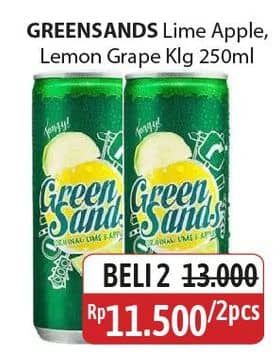 Promo Harga Green Sands Minuman Soda Lime Apple, Lemon Grape 250 ml - Alfamidi