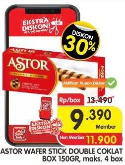Promo Harga ASTOR Wafer Roll Double Chocolate 150 gr - Superindo