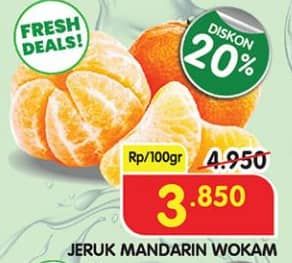 Promo Harga Jeruk Mandarin Wokam per 100 gr - Superindo