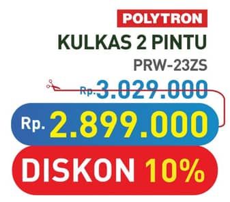 Promo Harga Polytron Kulkas 2 Pintu Belleza Jumbo 220 Liter PRW 23ZS  - Hypermart