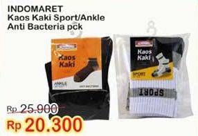 Promo Harga INDOMARET Kaos Kaki Sport Anti Bacteria, Anckle Shock  - Indomaret