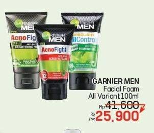 Promo Harga Garnier Men Acno Fight Facial Foam All Variants 100 ml - LotteMart