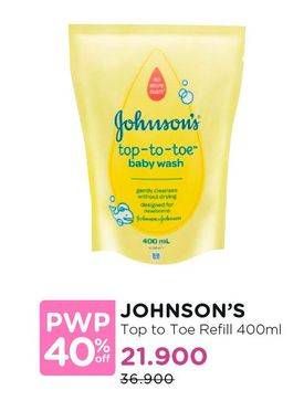 Promo Harga JOHNSONS Baby Wash Top To Toe 400 ml - Watsons