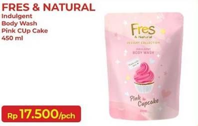 Promo Harga Fres & Natural Body Wash Dessert Collection Pink Cupcake 450 ml - Indomaret