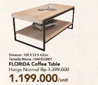 Promo Harga Florida Coffee Table 100x53x42cm  - Carrefour