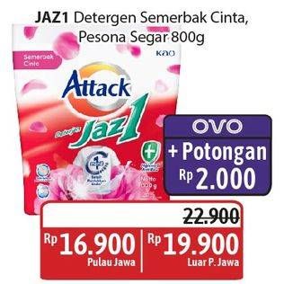 Promo Harga Attack Jaz1 Detergent Powder Semerbak Cinta, Pesona Segar 800 gr - Alfamidi