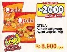 Promo Harga QTELA Keripik Singkong Keriting Ayam Geprek 80 gr - Indomaret