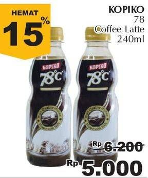 Promo Harga Kopiko 78C Drink Coffee Latte 240 ml - Giant