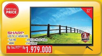 Promo Harga SHARP LC-40SA5100i Full HD LED TV 40"  - Hypermart