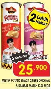 Promo Harga Mister Potato Snack Crisps Original, Sambal Matah 85 gr - Superindo