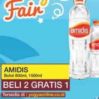 Promo Harga Amidis Air Mineral 600 ml - Yogya