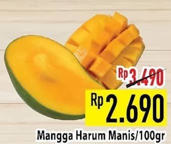 Promo Harga Mangga Harum Manis per 100 gr - Hypermart