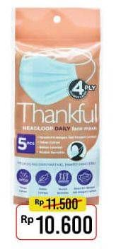 Promo Harga THANKFUL Headloop Daily Face Mask 5 pcs - Alfamart