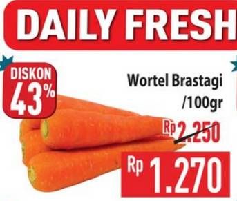 Promo Harga Wortel Berastagi per 100 gr - Hypermart