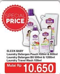 Promo Harga SLEEK Baby Laundry 450/900/500/1200ml/ Travel Wash 100ml  - Hypermart