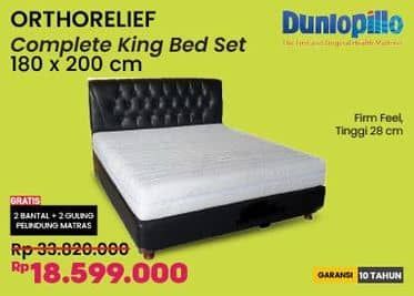 Promo Harga Dunlopillo Orthorelief Complete King Bed Set 180 x 200 cm  - COURTS