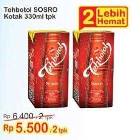 Promo Harga Sosro Teh Botol per 2 pcs 330 ml - Indomaret