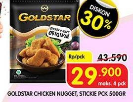 Promo Harga GOLDSTAR Chicken Nugget Stickie Cheese 500 gr - Superindo