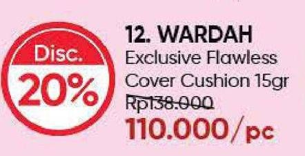 Promo Harga WARDAH Exclusive Flawless Cover Cushion  - Guardian