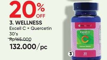 Promo Harga WELLNESS Excell C + Quercetin 30 pcs - Guardian