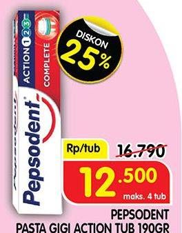 Promo Harga PEPSODENT Pasta Gigi Action 123 190 gr - Superindo