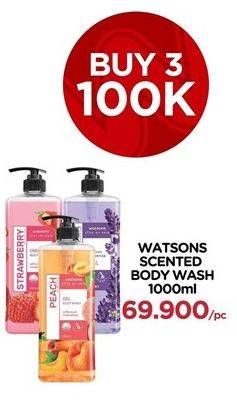 Promo Harga WATSONS Scented Body Wash per 3 botol 1 ltr - Watsons