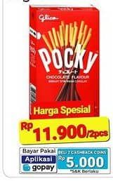 Promo Harga Glico Pocky Stick Double Choco, Chocolate Flavour, Strawberry Flavour, Matcha, Cookies Cream 33 gr - Alfamart