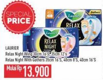 Promo Harga Laurier Relax Night 30cm, 35cm, Gathers 35cm, Gathers 40cm 8 pcs - Hypermart