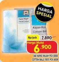 Promo Harga 365 Kapas Wajah/Cotton Balls  - Superindo