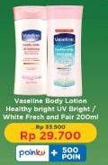 Promo Harga VASELINE Body Lotion Fresh Fair Cooling UV, UV Lightening 200 ml - Indomaret