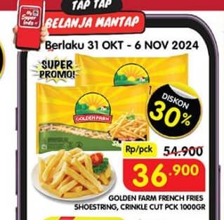 Promo Harga Golden Farm French Fries Shoestring, Crinkle 1000 gr - Superindo