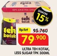 Promo Harga Ultra Teh Kotak Less Sugar, Jasmine per 24 tpk 300 ml - Superindo