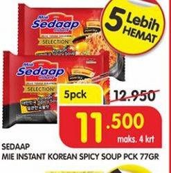 Promo Harga SEDAAP Korean Spicy per 5 pcs 77 gr - Superindo