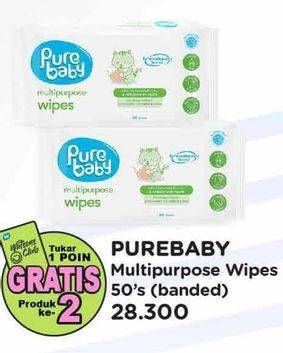 Promo Harga Pure Baby Multipurpose Wipes 50 sheet - Watsons