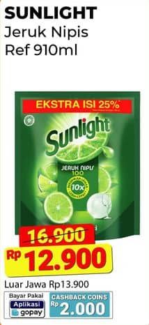 Promo Harga Sunlight Pencuci Piring Jeruk Nipis 100 910 ml - Alfamart
